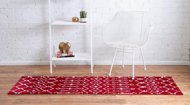 Marrakech Lattice Collection Area Rug - Medina (Red) Runner Red  lifestyle 3
