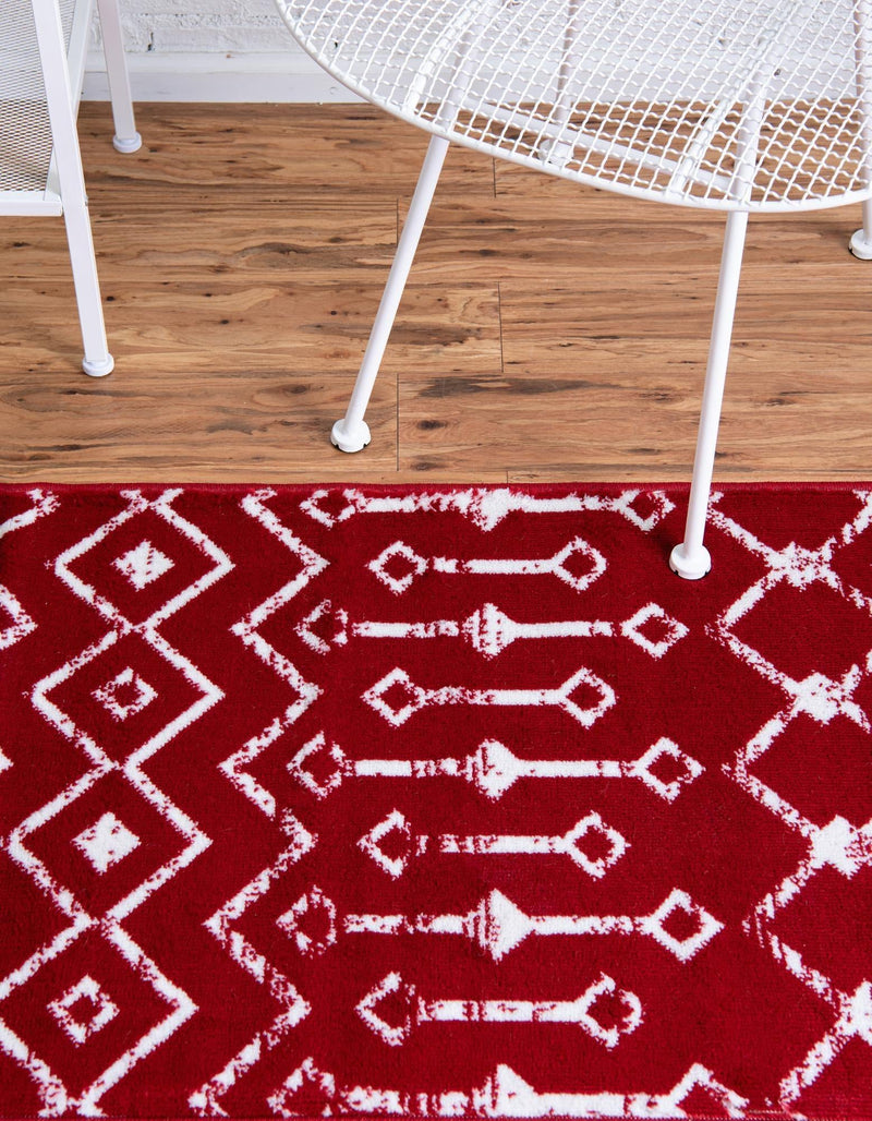 Marrakech Lattice Collection Area Rug - Medina (Red) Runner Red  lifestyle 42
