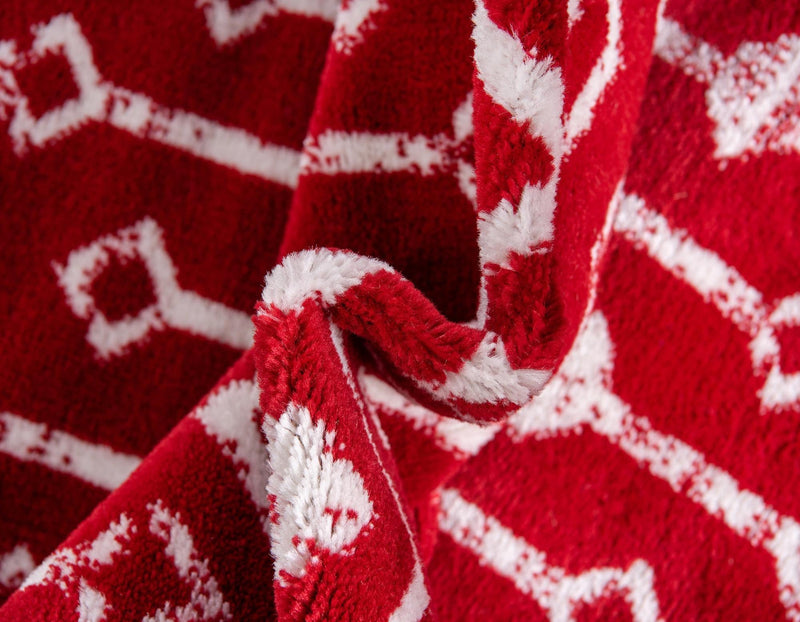 Marrakech Lattice Collection Area Rug - Medina (Red) Runner Red  lifestyle 45