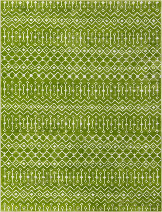 Marrakech Lattice Collection Area Rug - Medina (Green) Rectangle Green Main
