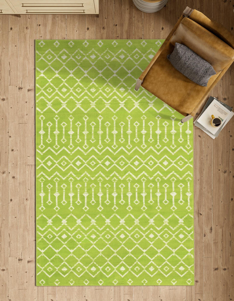 Marrakech Lattice Collection Area Rug - Medina (Green) Rectangle Green  lifestyle 17