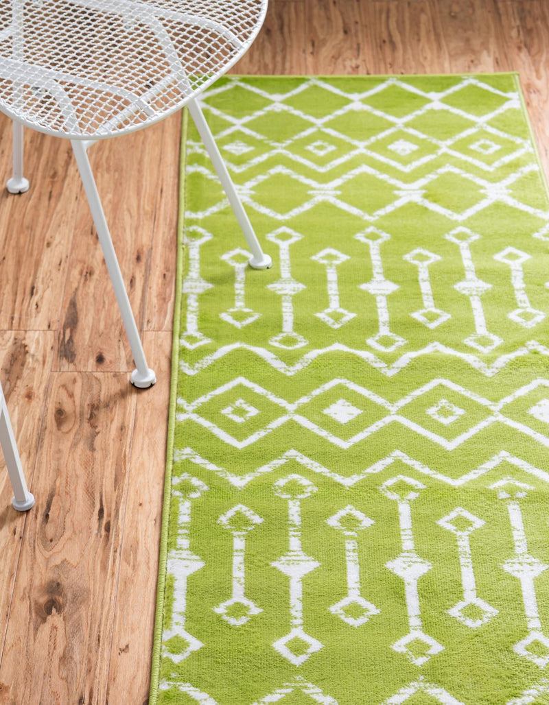 Marrakech Lattice Collection Area Rug - Medina (Green) Runner Green  lifestyle 39