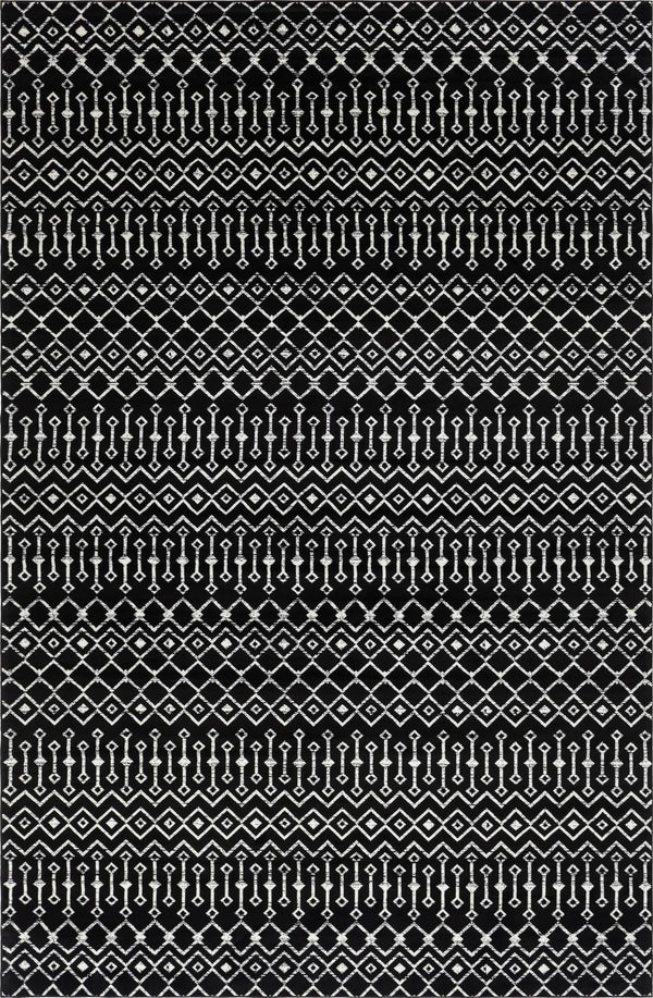 Marrakech Lattice Collection Area Rug - Medina (Black) Rectangular Black Main
