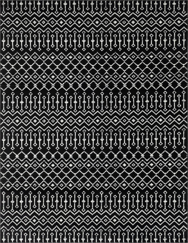 Marrakech Lattice Collection Area Rug - Medina (Black) Rectangle Black Main