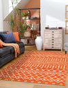 Marrakech Lattice Collection Area Rug - Medina (Orange) Rectangle Orange  lifestyle 0