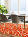 Marrakech Lattice Collection Area Rug - Medina (Orange) Rectangle Orange  lifestyle 5