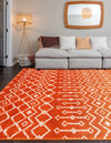 Marrakech Lattice Collection Area Rug - Medina (Orange) Rectangle Orange  lifestyle 7