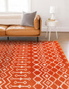Marrakech Lattice Collection Area Rug - Medina (Orange) Rectangle Orange  lifestyle 10
