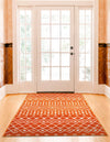 Marrakech Lattice Collection Area Rug - Medina (Orange) Rectangle Orange  lifestyle 13