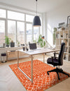 Marrakech Lattice Collection Area Rug - Medina (Orange) Rectangle Orange  lifestyle 16