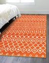 Marrakech Lattice Collection Area Rug - Medina (Orange) Rectangle Orange  lifestyle 22