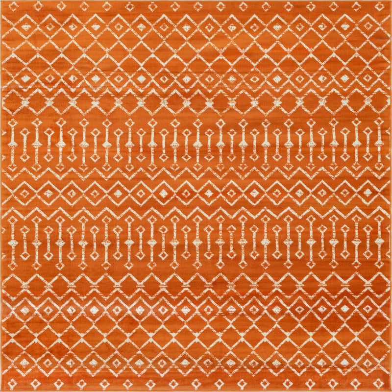 Marrakech Lattice Collection Area Rug - Medina (Orange) Square Orange Main