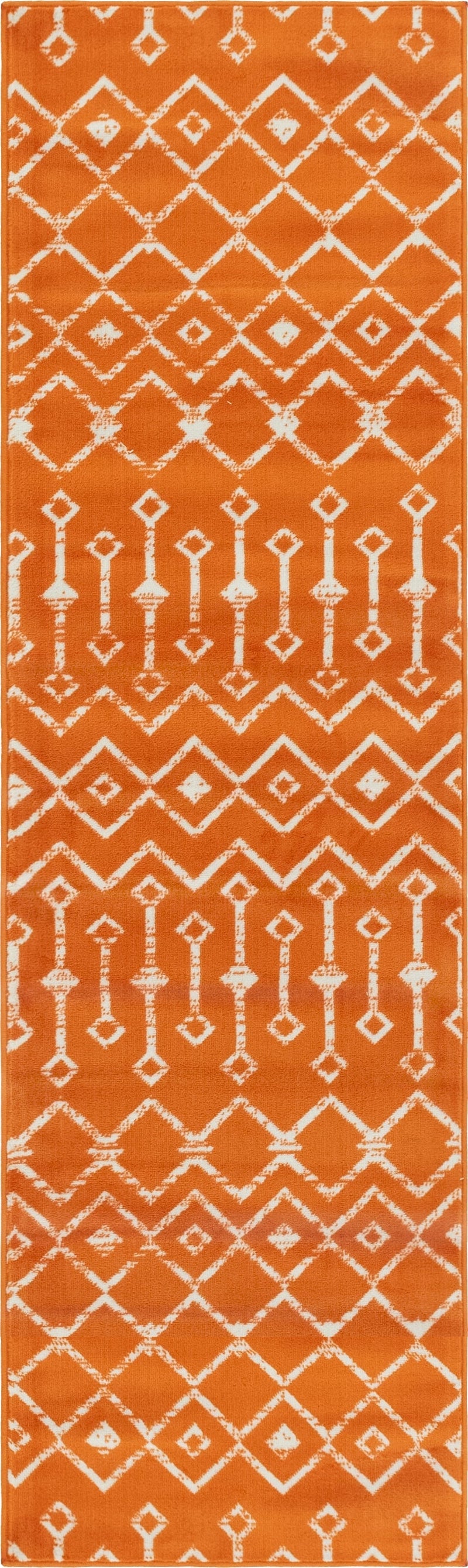 Marrakech Lattice Collection Area Rug - Medina (Orange) Runner Orange Main