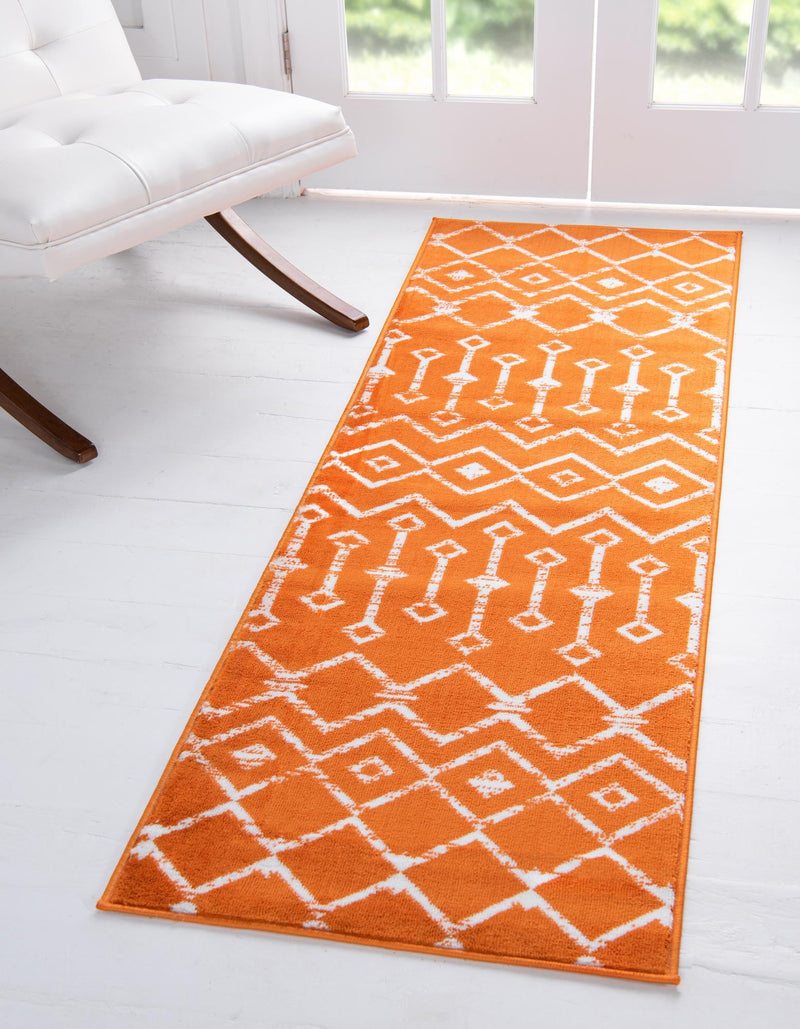 Marrakech Lattice Collection Area Rug - Medina (Orange) Runner Orange  lifestyle 0