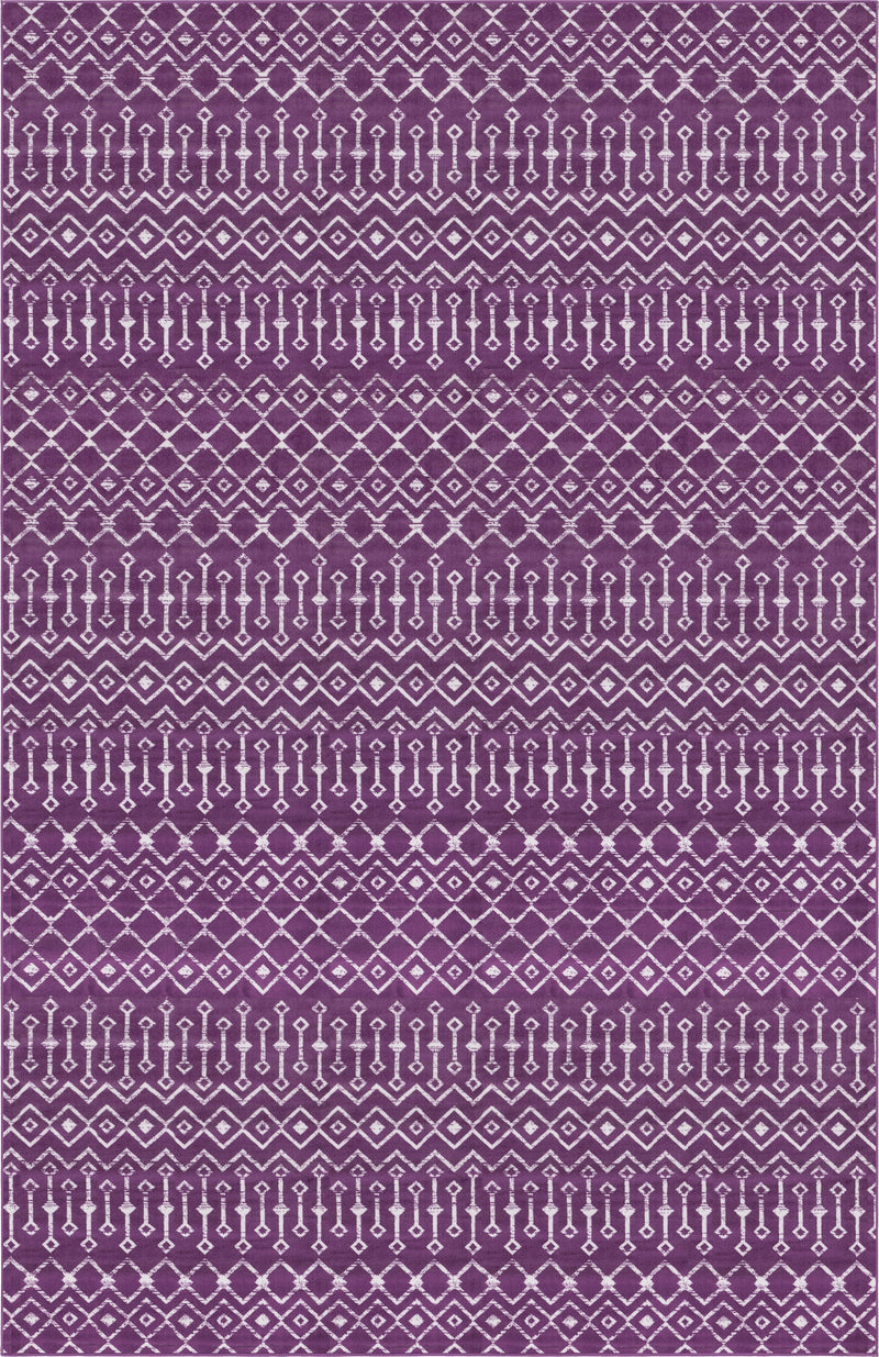 Marrakech Lattice Collection Area Rug - Medina (Violet) Rectangular Violet Main