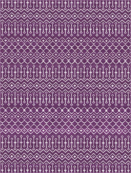 Marrakech Lattice Collection Area Rug - Medina (Violet) Rectangle Violet Main