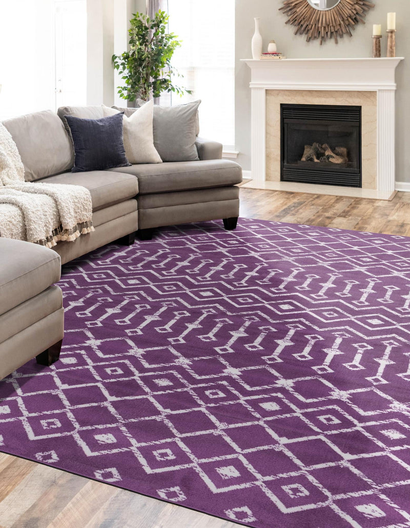 Marrakech Lattice Collection Area Rug - Medina (Violet) Rectangular Violet  lifestyle 0