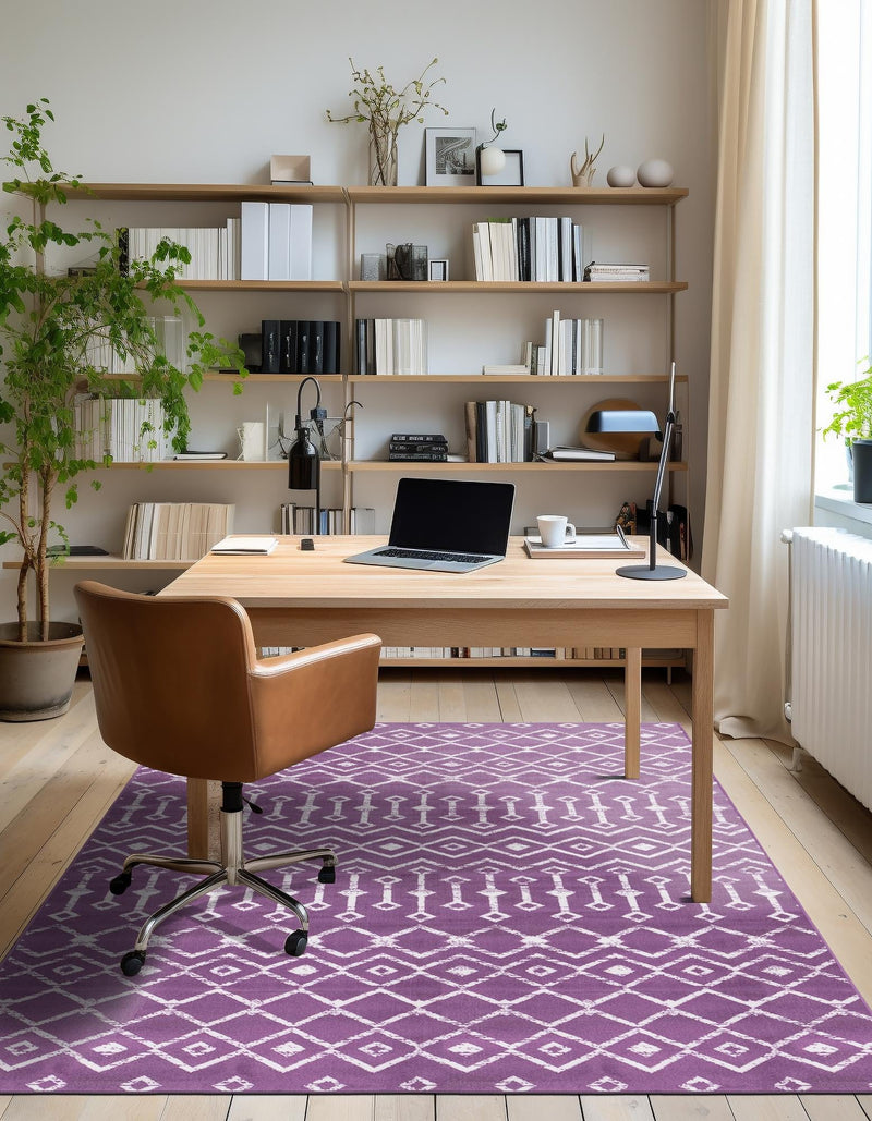 Marrakech Lattice Collection Area Rug - Medina (Violet) Rectangular Violet  lifestyle 4