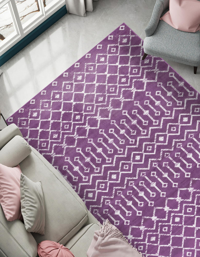 Marrakech Lattice Collection Area Rug - Medina (Violet) Rectangular Violet  lifestyle 24