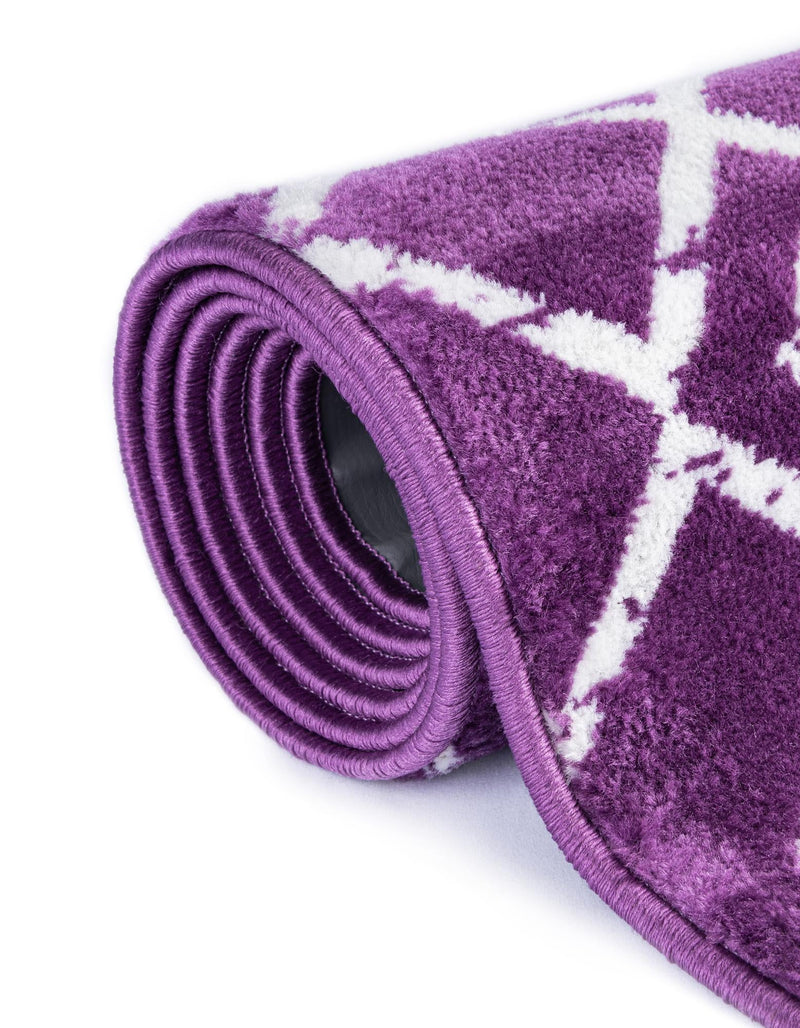 Marrakech Lattice Collection Area Rug - Medina (Violet) Runner Violet  lifestyle 17