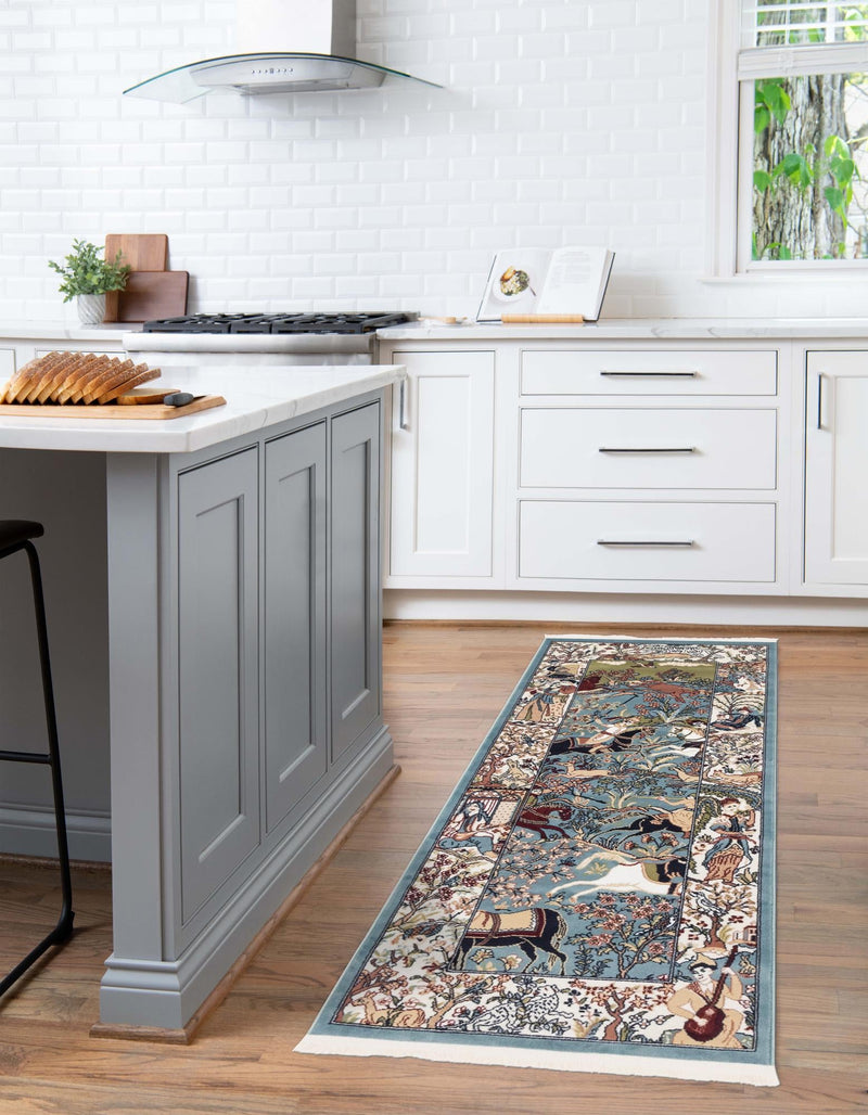 Persian Elegance Collection Area Rug -  Tabriz Runner Blue  lifestyle 186