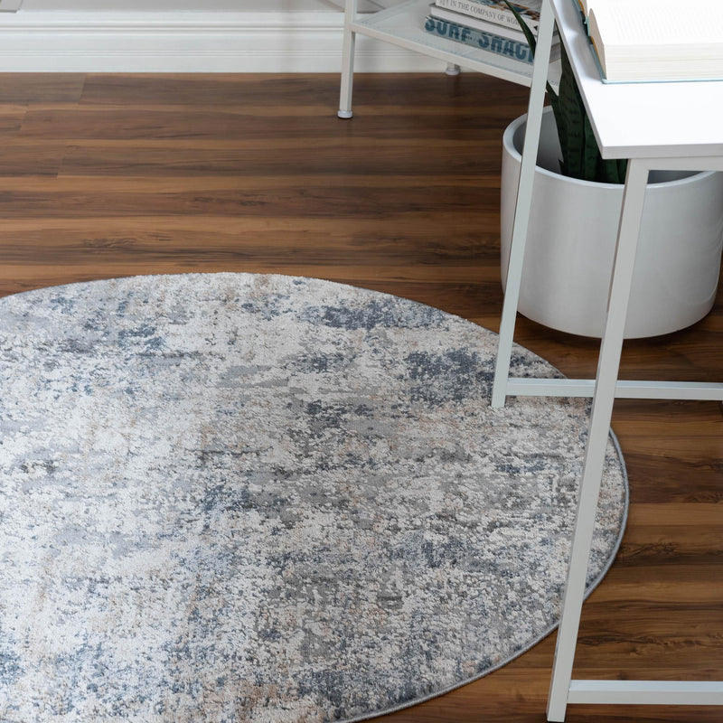 Aegean Elegance Collection Area Rug - Mykonos Round Cream  lifestyle 19