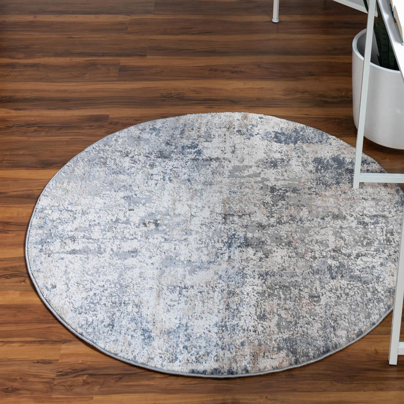 Aegean Elegance Collection Area Rug - Mykonos Round Cream  lifestyle 21