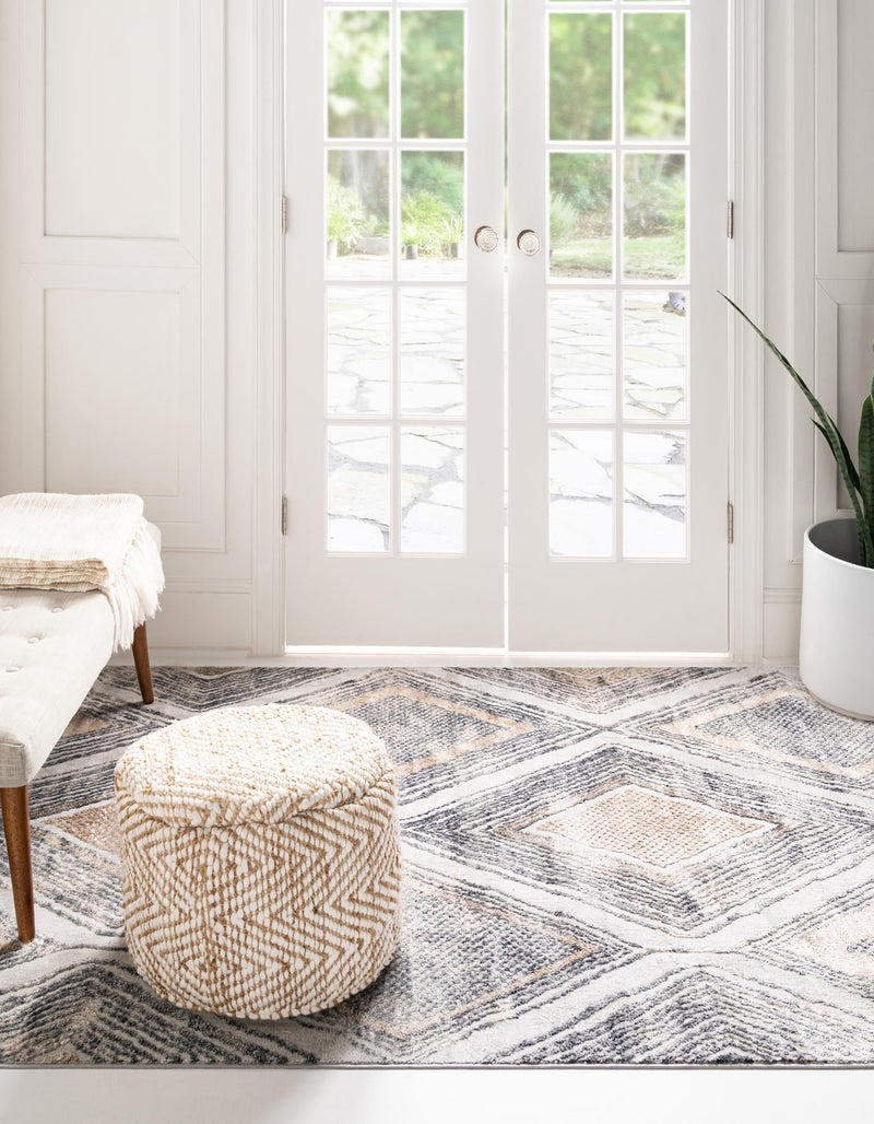 Aegean Elegance Collection Area Rug -  Rhodes Rectangle Gray Cream  lifestyle 3
