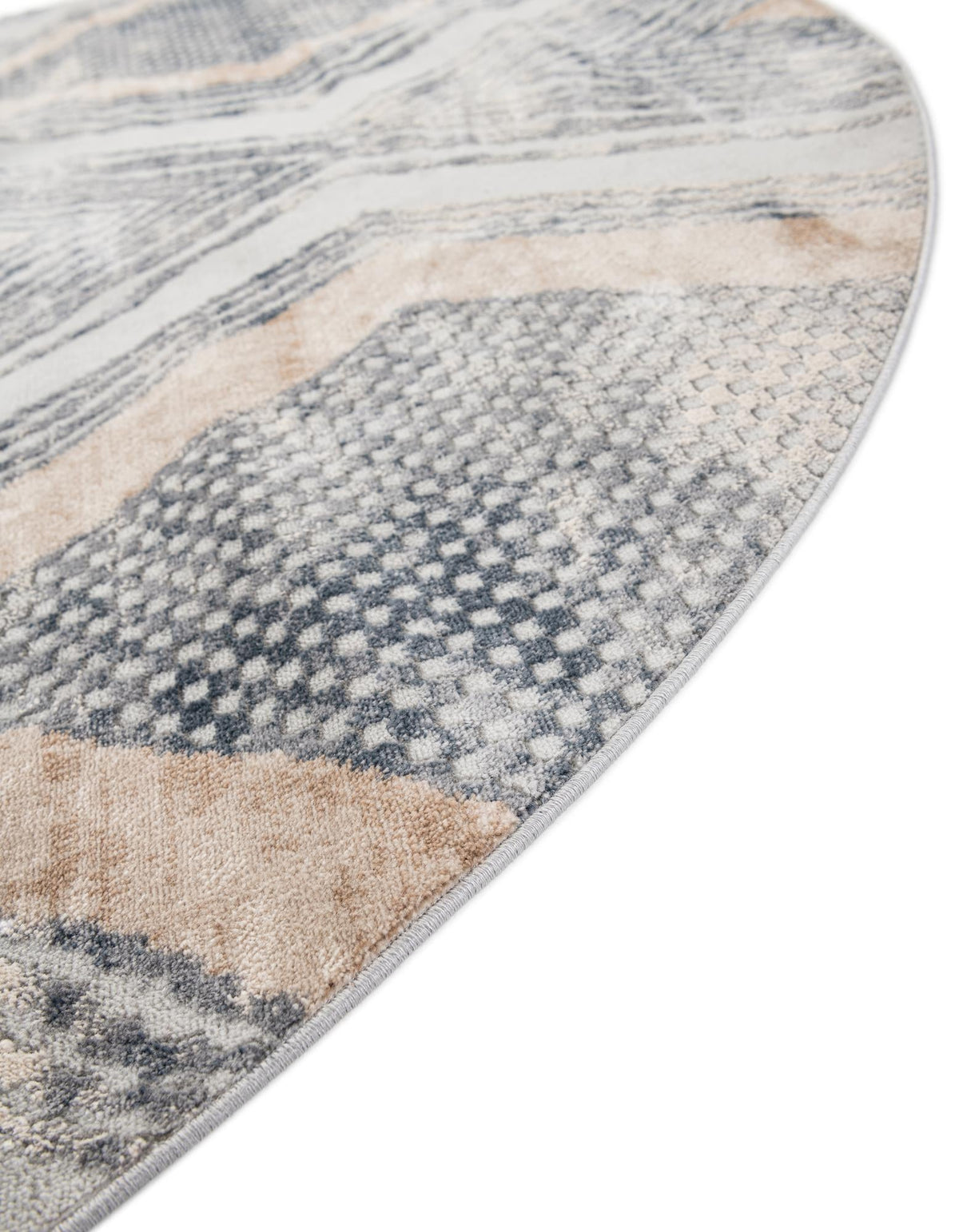Aegean Elegance Collection Area Rug -  Rhodes Round Gray Cream  lifestyle 69