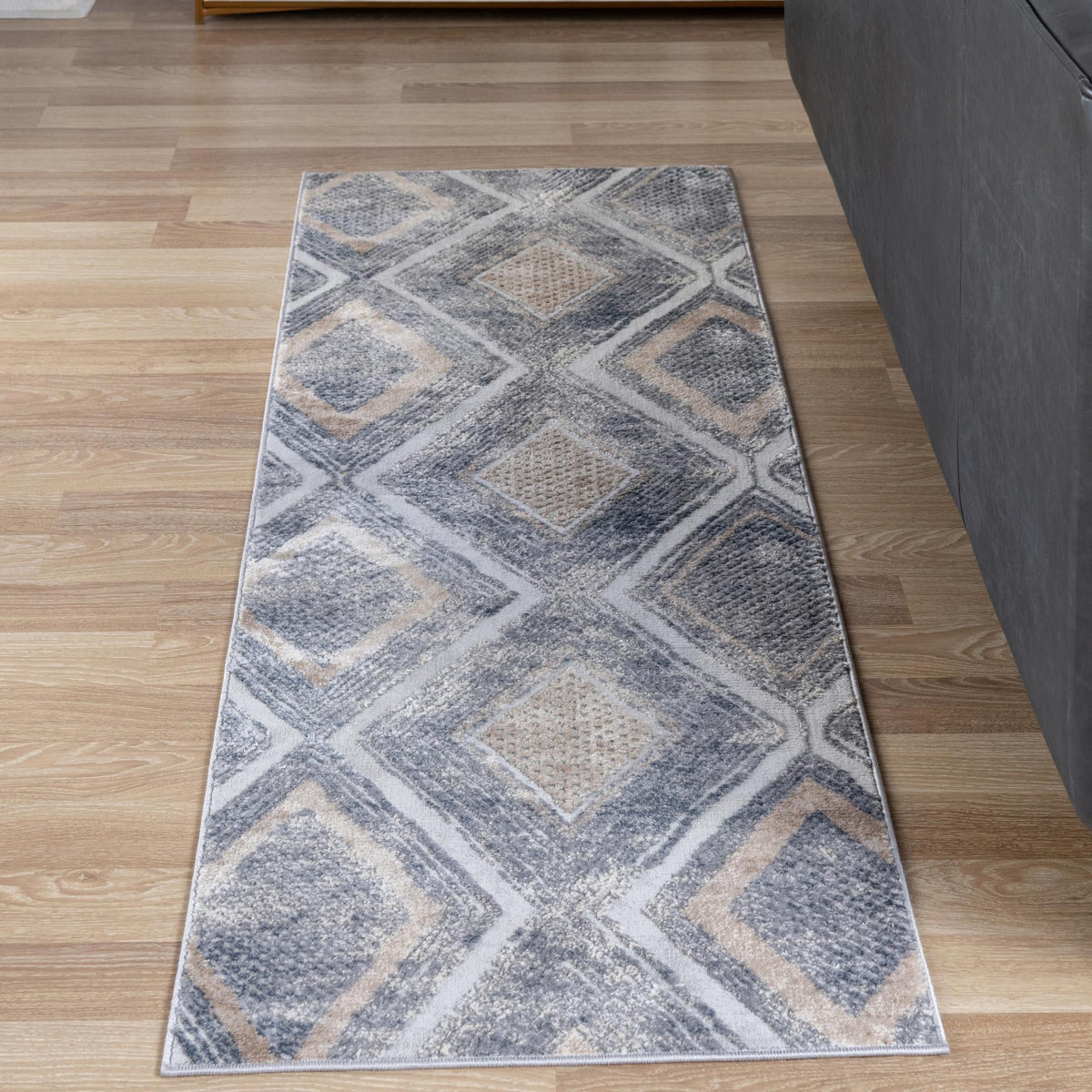 Aegean Elegance Collection Area Rug -  Rhodes Runner Gray Cream  lifestyle 127