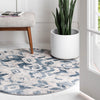 Aegean Elegance Collection Area Rug -  Rhodes Round Gray Cream  lifestyle 37