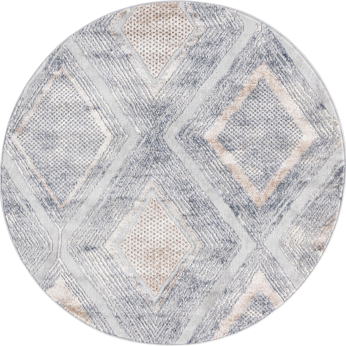 Aegean Elegance Collection Area Rug -  Rhodes Round Gray  lifestyle 22