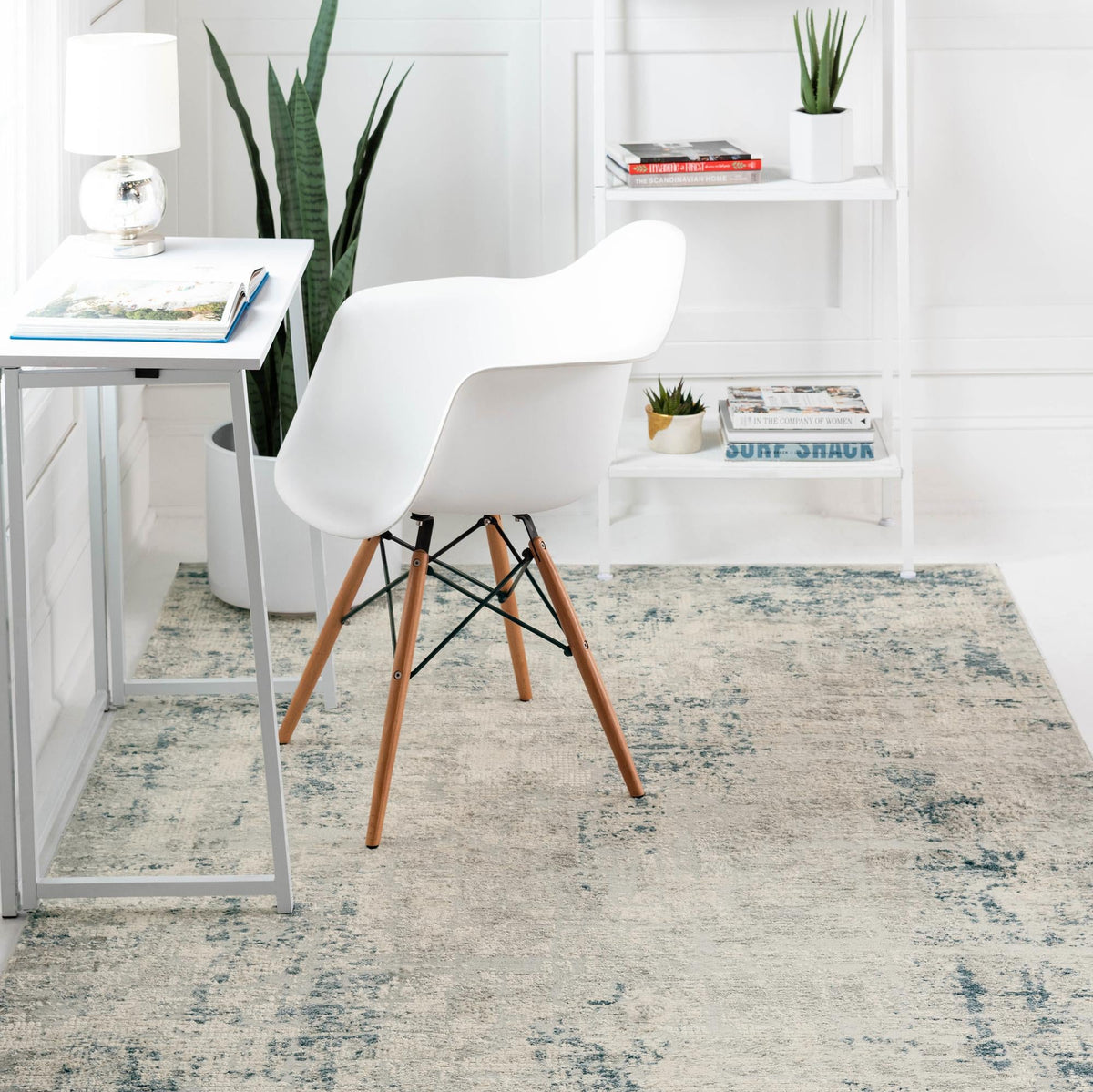 Aegean Elegance Collection Area Rug -  Milos Rectangle Gray Blue  lifestyle 3