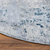 Aegean Elegance Collection Area Rug -  Milos Round Gray Blue  lifestyle 34