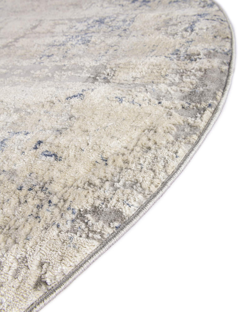 Aegean Elegance Collection Area Rug -  Milos Round Gray Blue  lifestyle 36