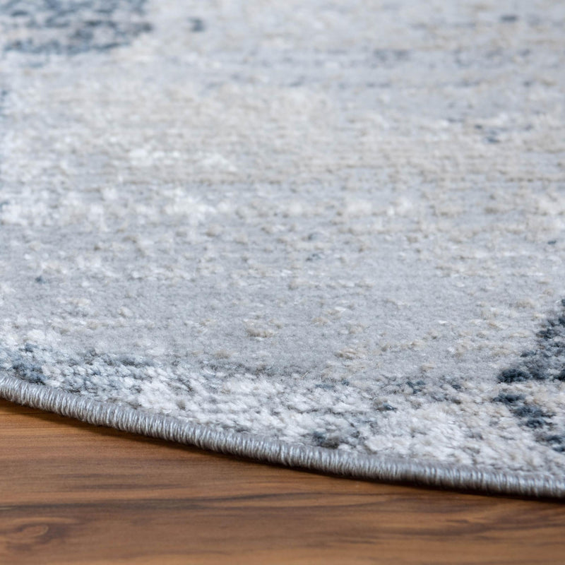 Aegean Elegance Collection Area Rug -  Crete Round Gray  lifestyle 32