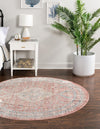 Regal Estates Collection Area Rug - Majesty Round Rose Rust  lifestyle 79