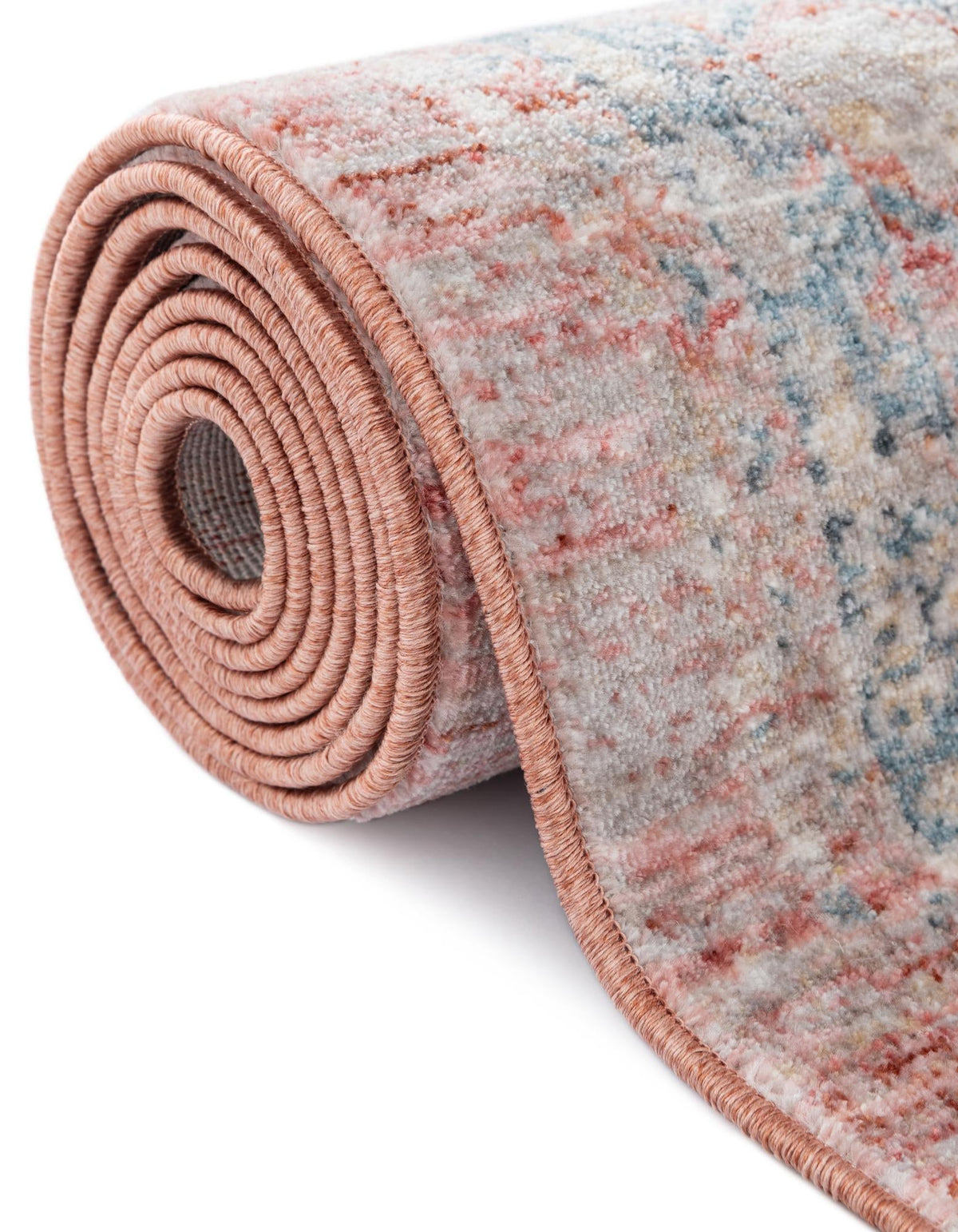 Regal Estates Collection Area Rug - Majesty Round Rose Rust  lifestyle 114