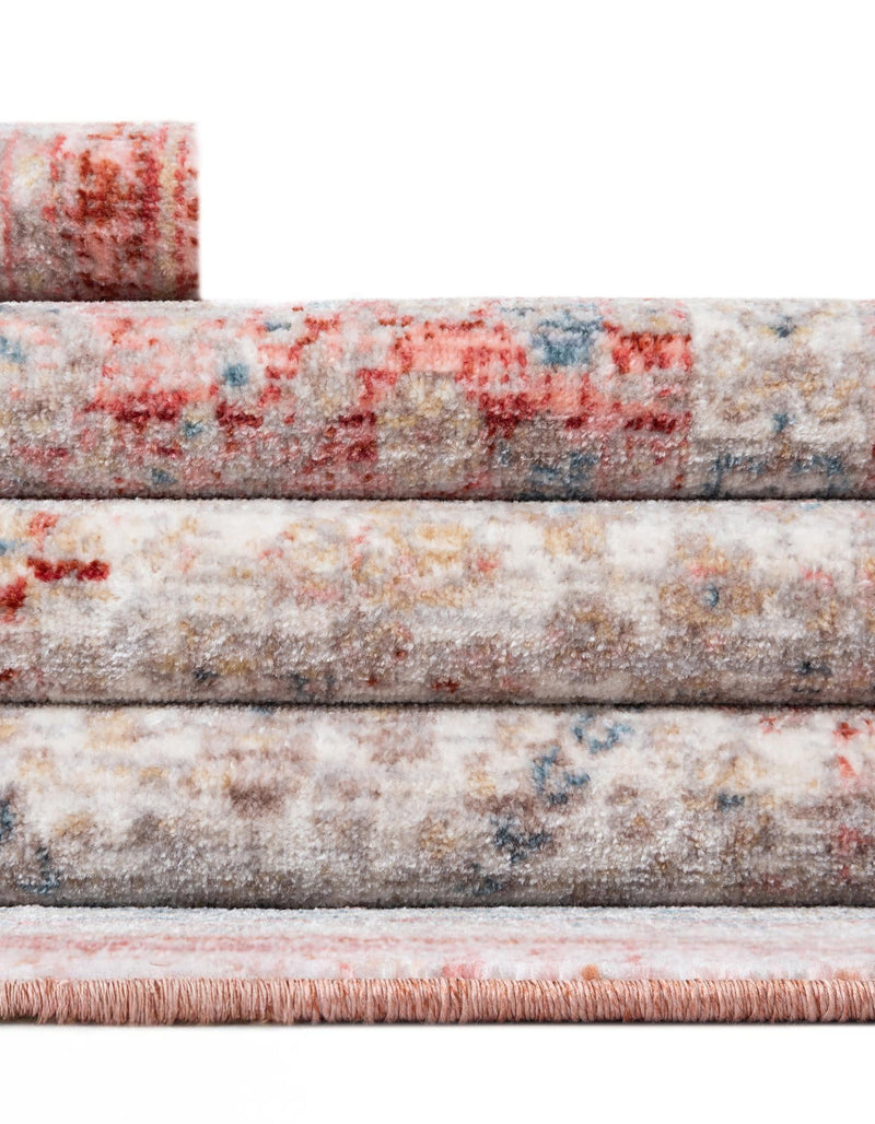 Regal Estates Collection Area Rug - Majesty Round Rose Rust  lifestyle 117
