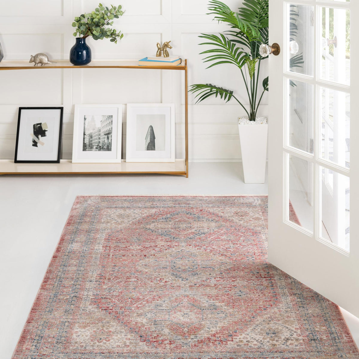 Regal Estates Collection Area Rug - Majesty Rectangle Rose Rust  lifestyle 45
