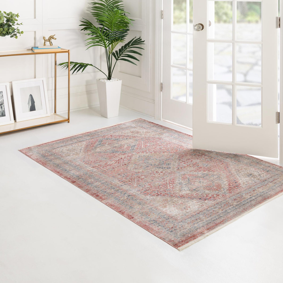 Regal Estates Collection Area Rug - Majesty Rectangle Rose Rust  lifestyle 48