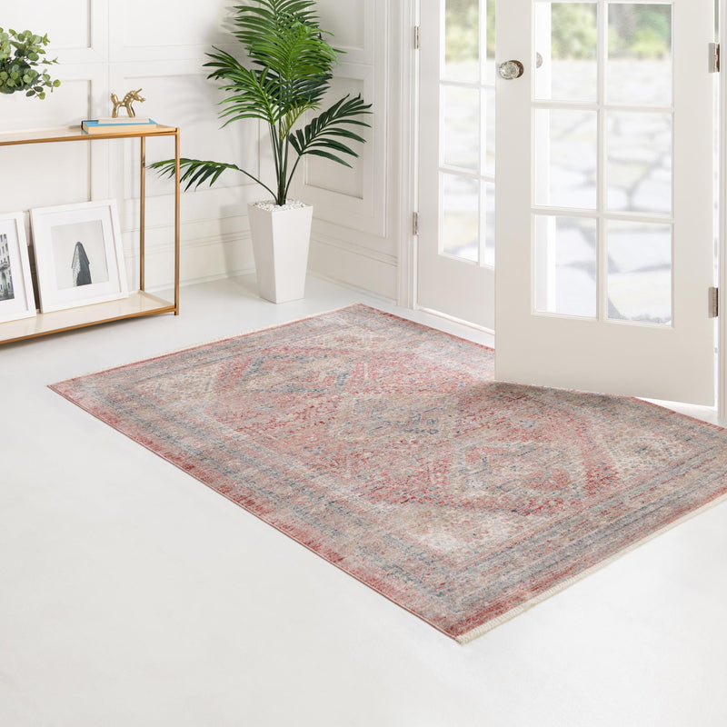 Regal Estates Collection Area Rug - Majesty Rectangle Rose Rust  lifestyle 48