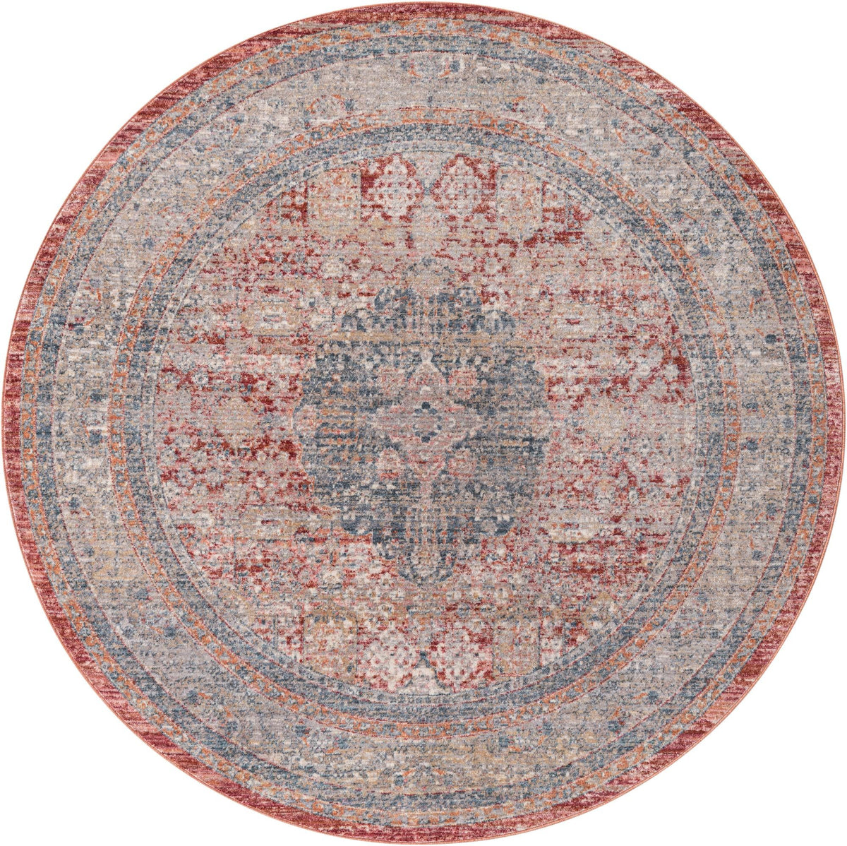 Regal Estates Collection Area Rug -  Sovereign Round Red  lifestyle 28