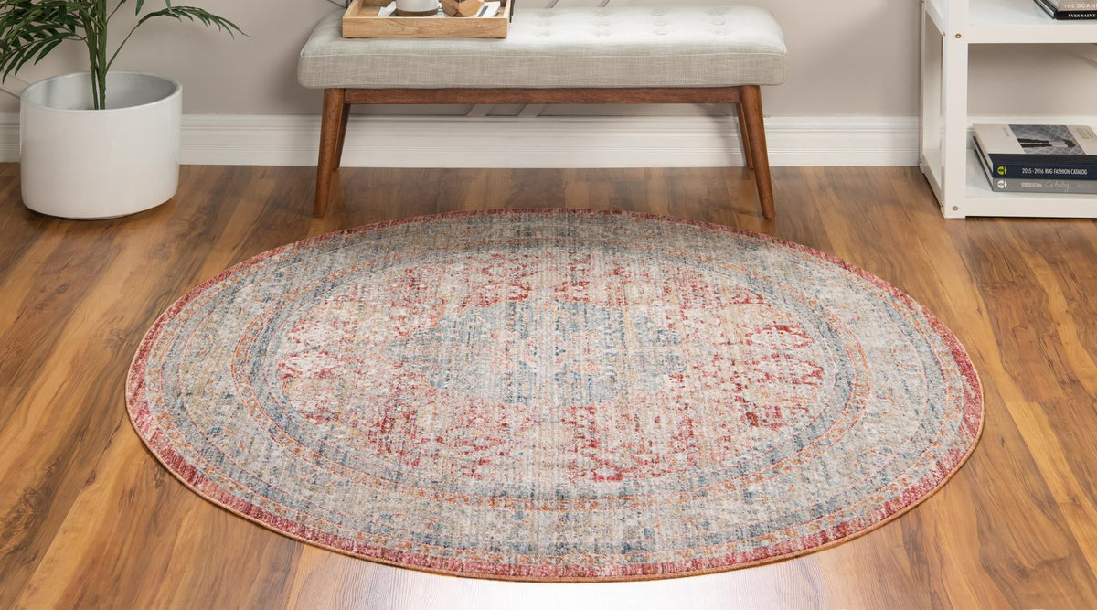 Regal Estates Collection Area Rug -  Sovereign Round Red  lifestyle 25