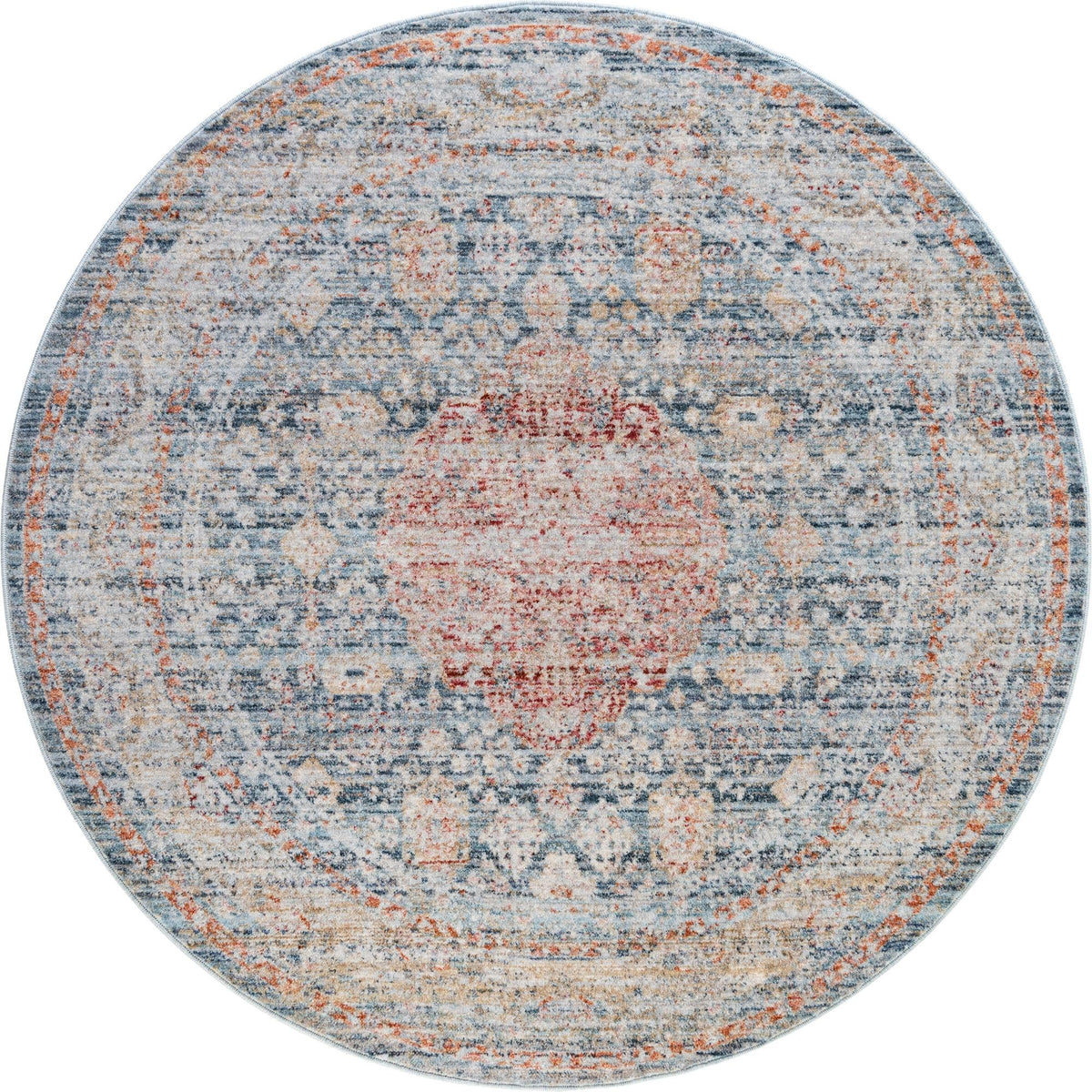 Regal Estates Collection Area Rug -  Sovereign Round Blue  lifestyle 14