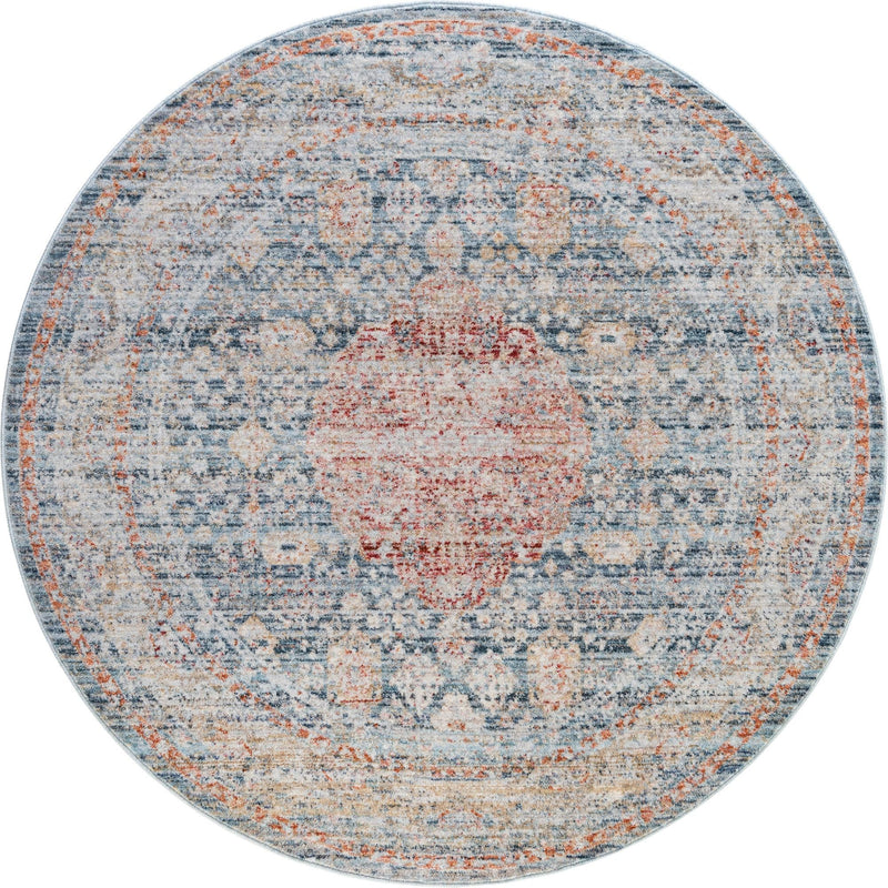 Regal Estates Collection Area Rug -  Sovereign Round Blue  lifestyle 14