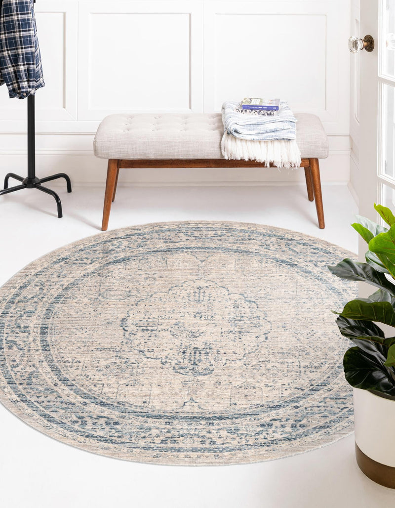 Regal Estates Collection Area Rug -  Sovereign Round Ivory  lifestyle 17