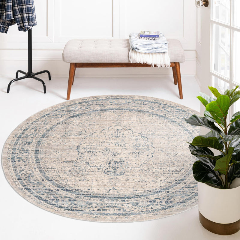 Regal Estates Collection Area Rug -  Sovereign Round Ivory  lifestyle 61