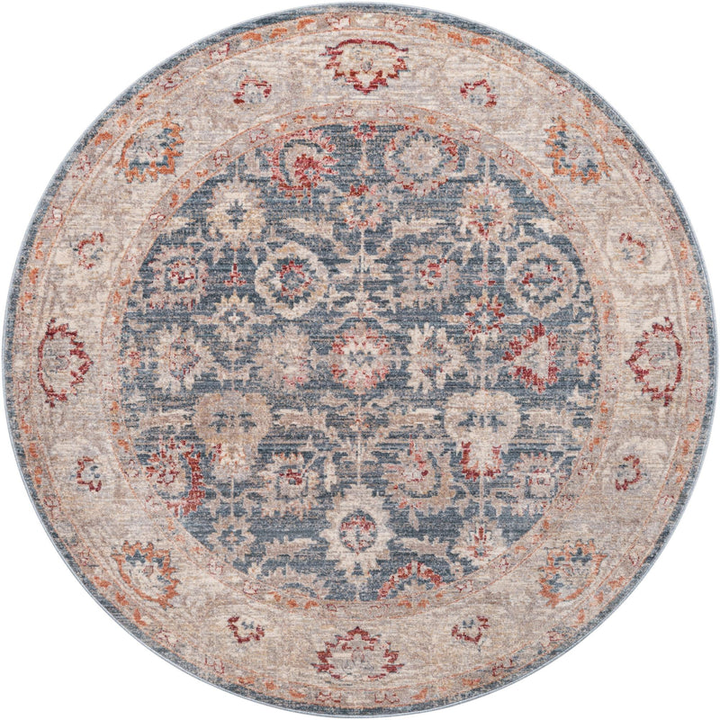 Regal Estates Collection Area Rug -  Dynasty Round Blue  lifestyle 31