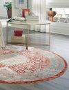 Regal Estates Collection Area Rug - Majesty Round Red  lifestyle 71